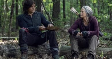 Norman Reedus and Melissa McBride as Carol Peletier and Daryl Dixon in The Walking Dead.