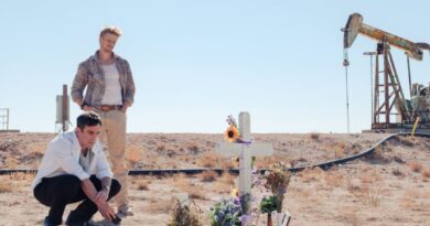 B.J. Novak as Ben Manalowitz and Boyd Holbrook as Ty Shaw in Vengeance, written and directed by B.J. Novak. Courtesy of Focus Features