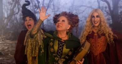 Kathy Najimy as Mary Sanderson, Bette Midler as Winifred Sanderson, and Sarah Jessica Parker as Sarah Sanderson in Disney's live-action Hocus Pocus 2, exclusively on Disney+. Photo by Matt Kennedy. Courtesy of Disney.