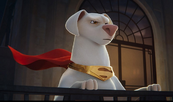 Krypto the Superdog in DC's League of Super-Pets. Courtesy of Warner Bros. Pictures